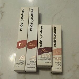 Nude by Nature Satin and Shine Lipstick Collection - Pink and Purple